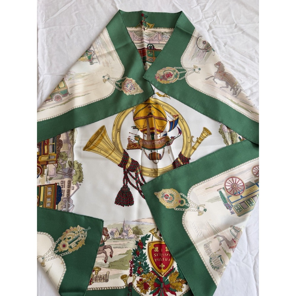 Vintage Gucci Silk Scarf Green - Picture 5 of 8